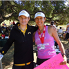 Runners enjoy the BBQ at the finish