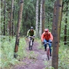 Andy and Trystan navigating one of the twisting uphill climbs